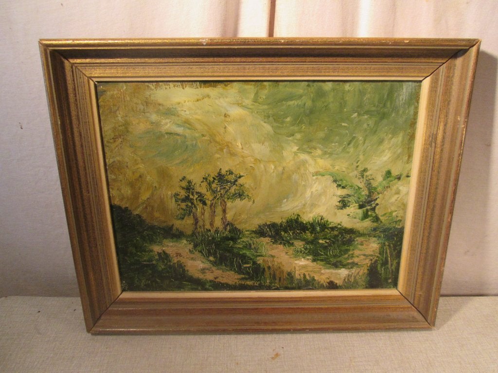 Mooi Geschilderd Werk 'Ruw Landschap' - gesigneerd, Antiek en Kunst, Doek, Ophalen of Verzenden, Landschap, Olieverf