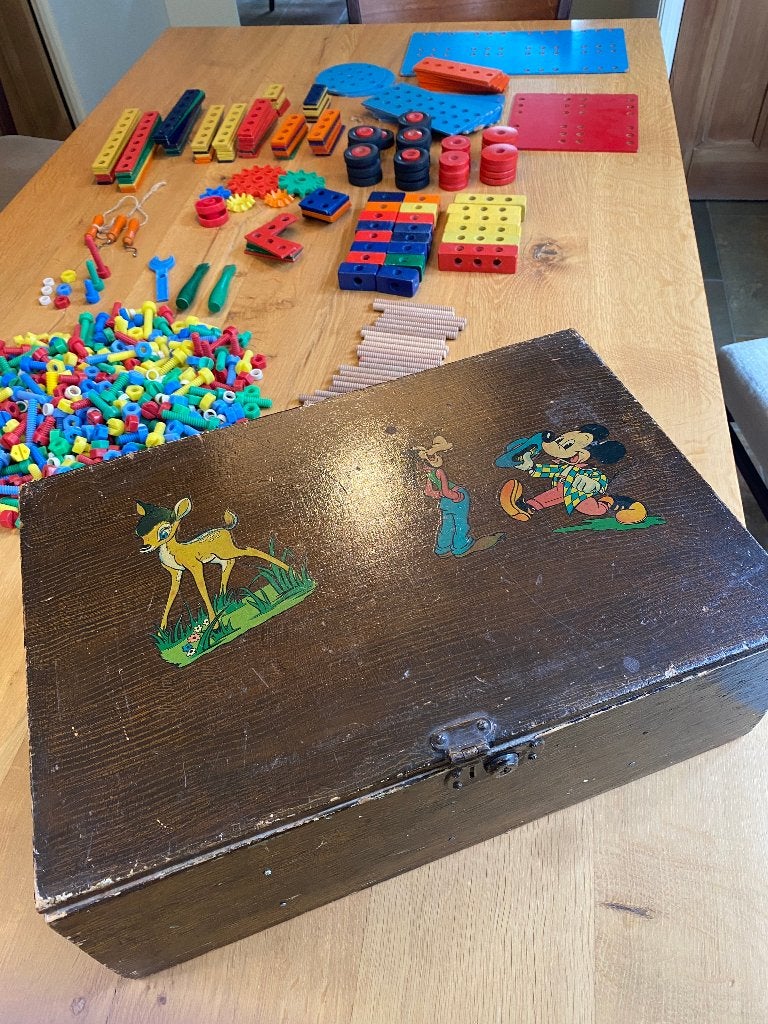 Giga Set! 10 Kilo Vintage Sio Montage in Houten Kist – 1960, Ophalen of Verzenden, Gebruikt, Overige typen
