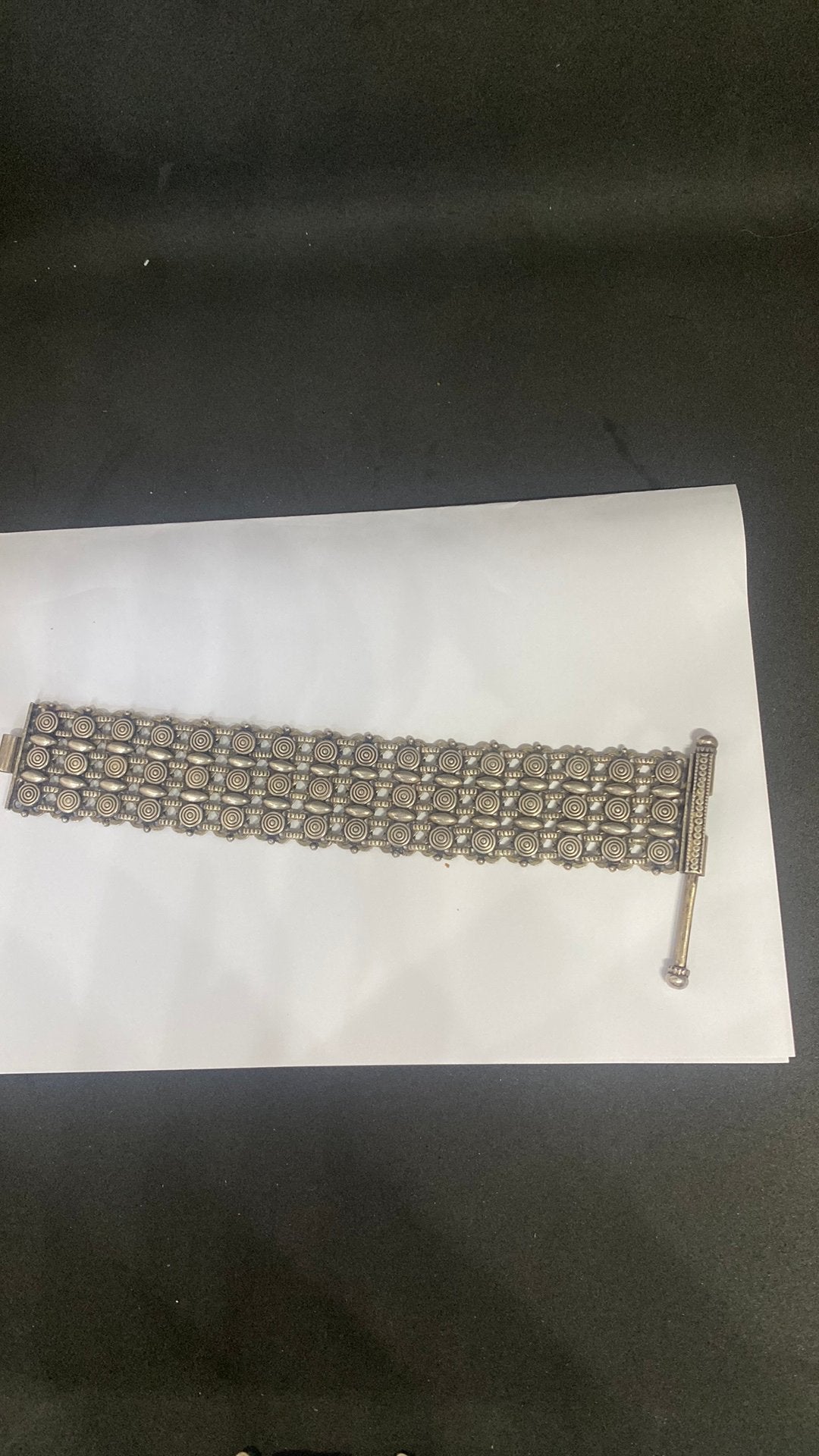 Mooie brede armband india  zilver?   3cm breed, Ophalen of Verzenden, Zilver