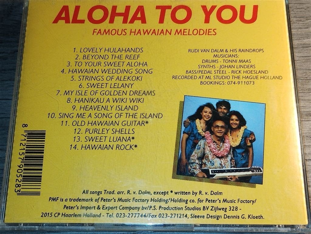 Rudi van Dalm And His Raindrops - Aloha To You, Ophalen of Verzenden, Zo goed als nieuw