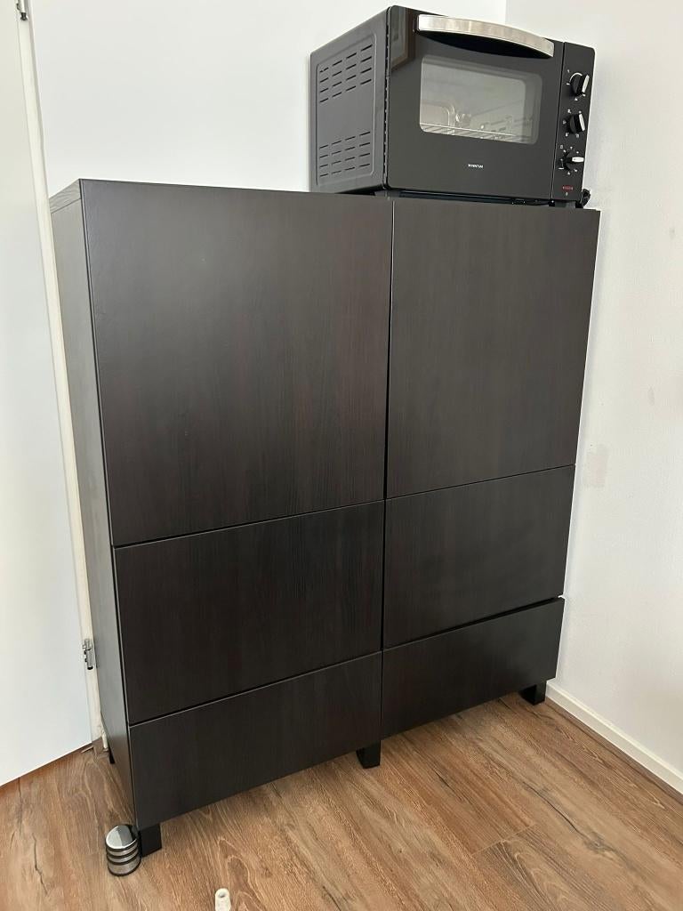 Kast Besta Ikea 120x40x138 cm (bxdxh) met planken en laden, Ophalen, Overige materialen, Gebruikt, Met deur(en)