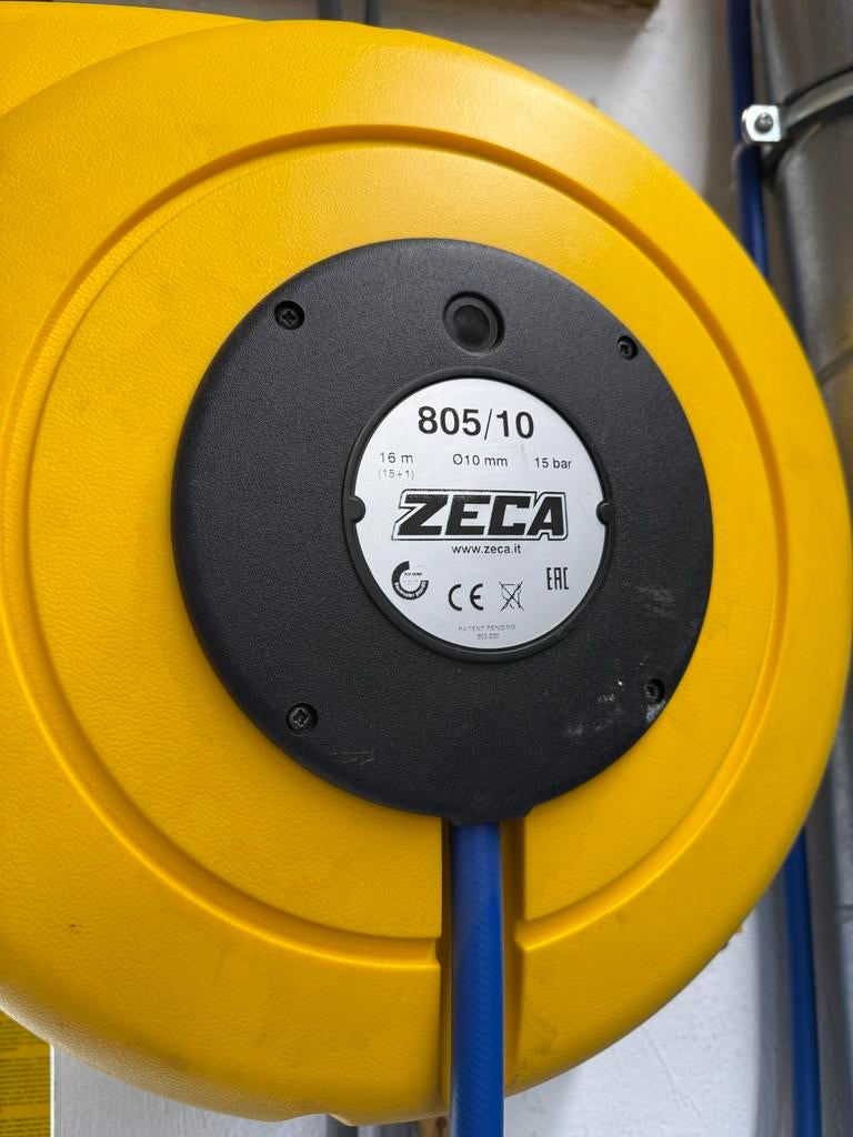 Zeca luchtslanghaspel 10mm - 16m slang - 15 bar, Ophalen of Verzenden, Zo goed als nieuw