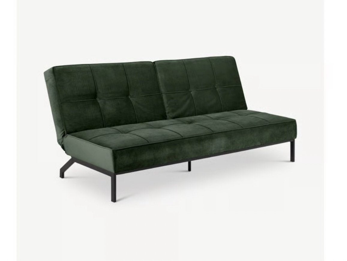 Elzen Slaapbank/Zitbank - Bosgroen Velvet, Huis en Inrichting, Ophalen, Overige maten, 200 cm, Groen