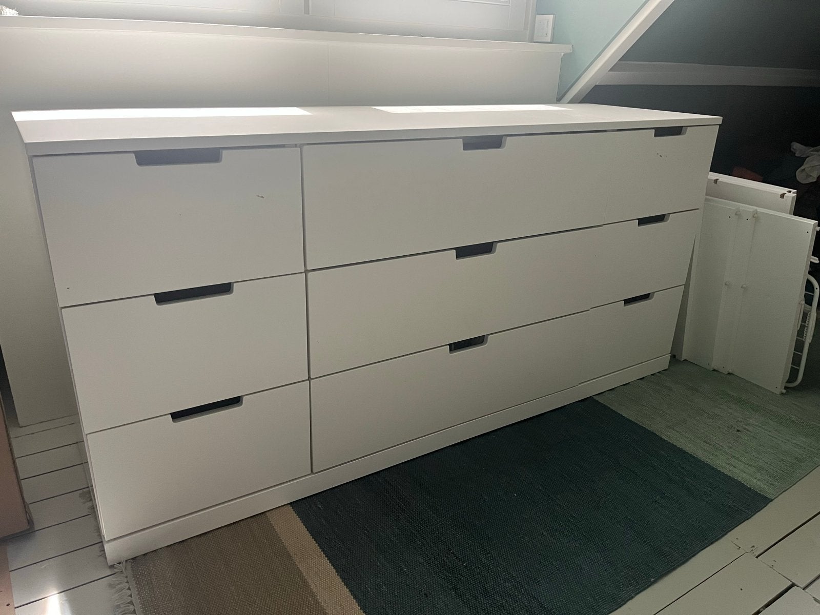 Witte ladekast met 9 lades - IKEA NORDLI, Huis en Inrichting, Ophalen, Gebruikt, 150 tot 200 cm, Met lade(s)