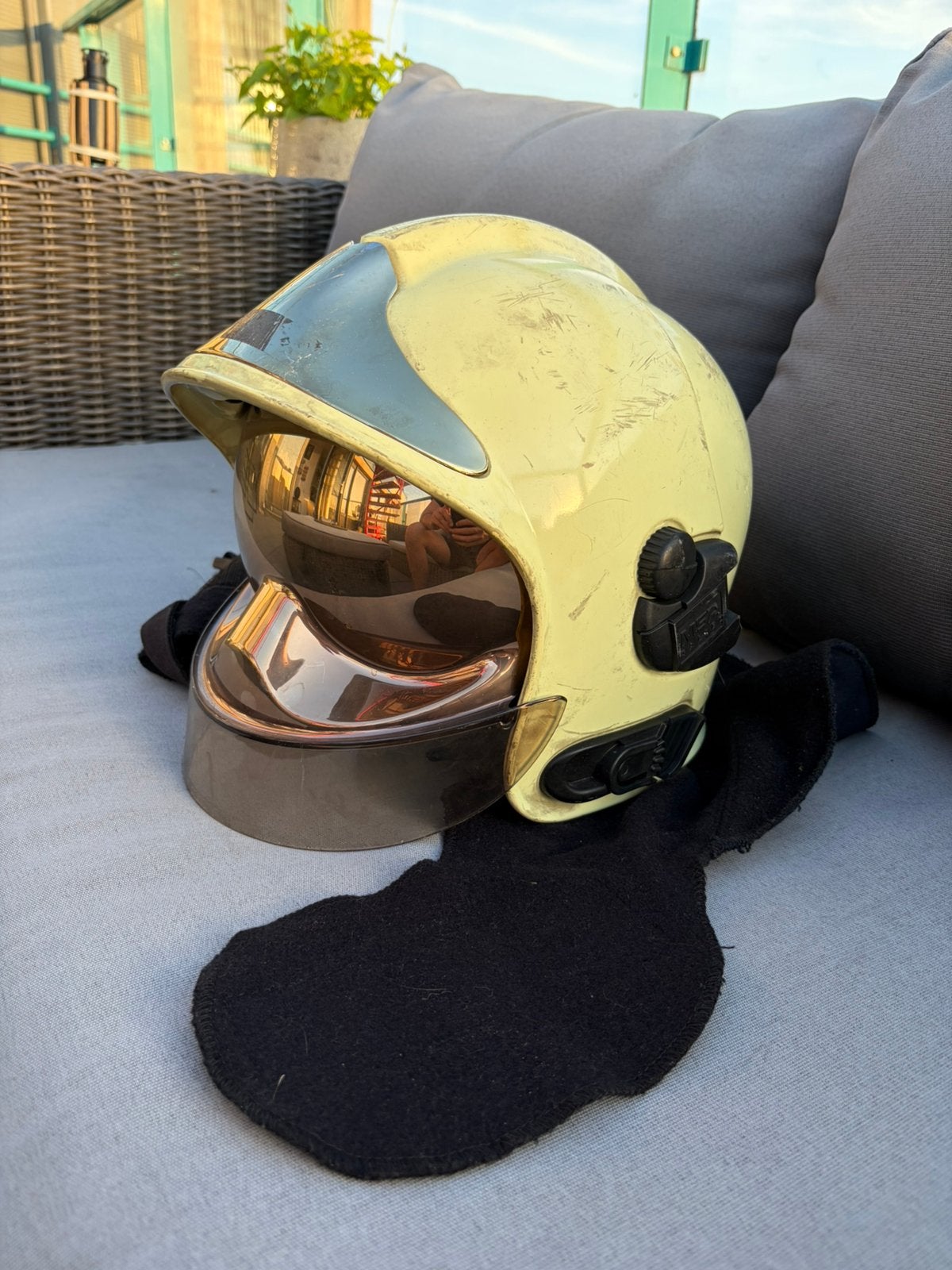 Brandweer helm MSA, Ophalen, Zo goed als nieuw