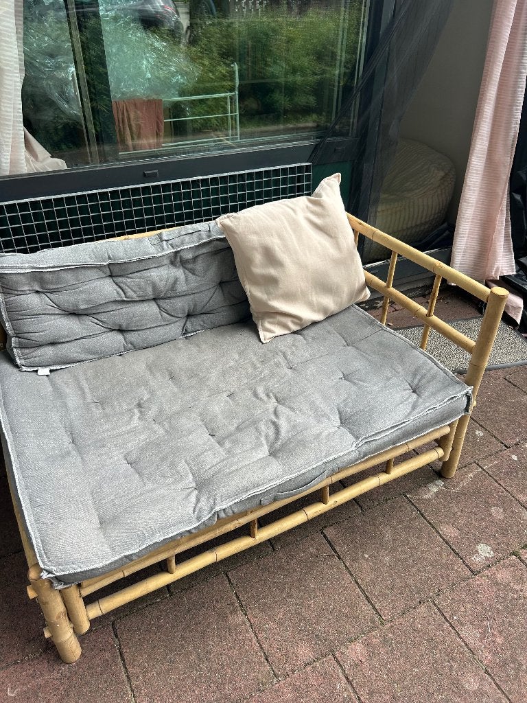 Bamboe Bankje te koop, Huis en Inrichting, Ophalen, Overige materialen, Tweepersoons, 75 tot 100 cm