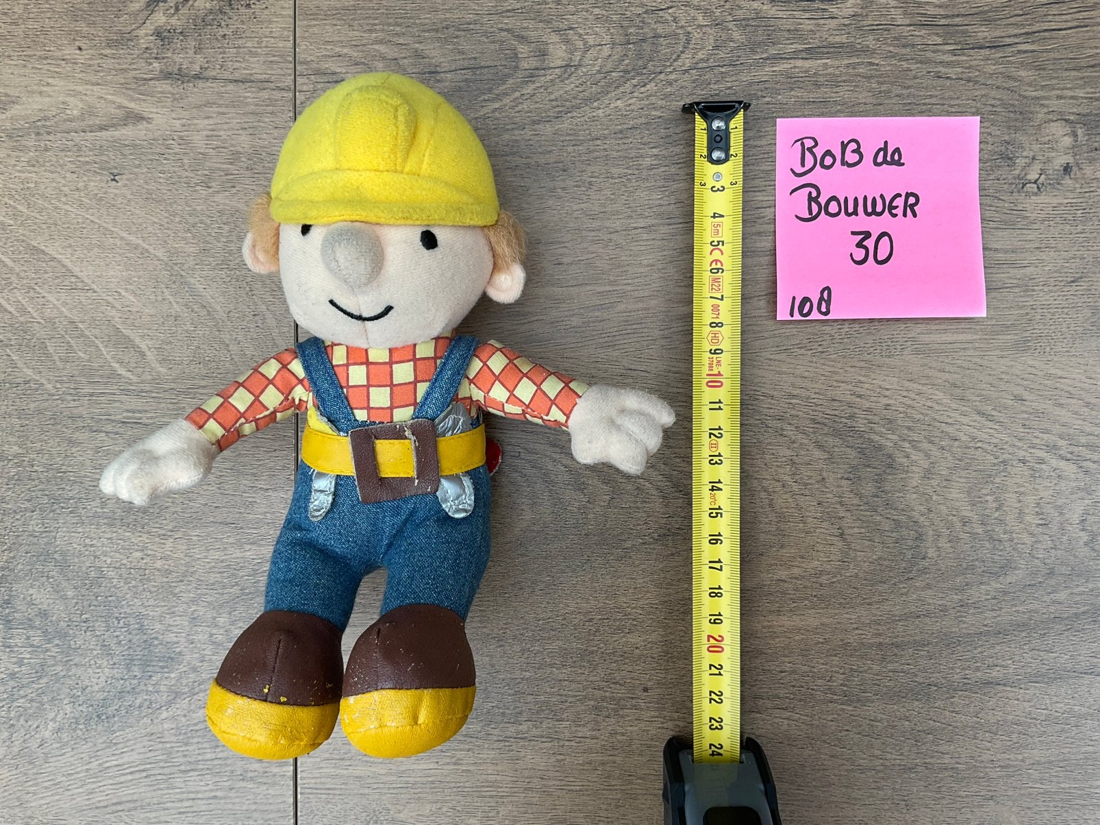 Gebruikte Bob de Bouwer knuffel stoffen popje 20cm, Ophalen, Overige figuren, Gebruikt, Beeldje of Figuurtje
