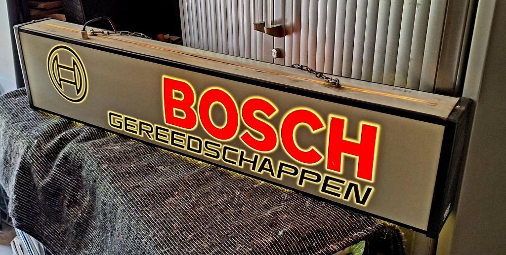 Toffe dubbelzijdige BOSCH gereedschappen lichtbak, reclame., Ophalen, Gebruikt, ., Lichtbak of (neon) lamp