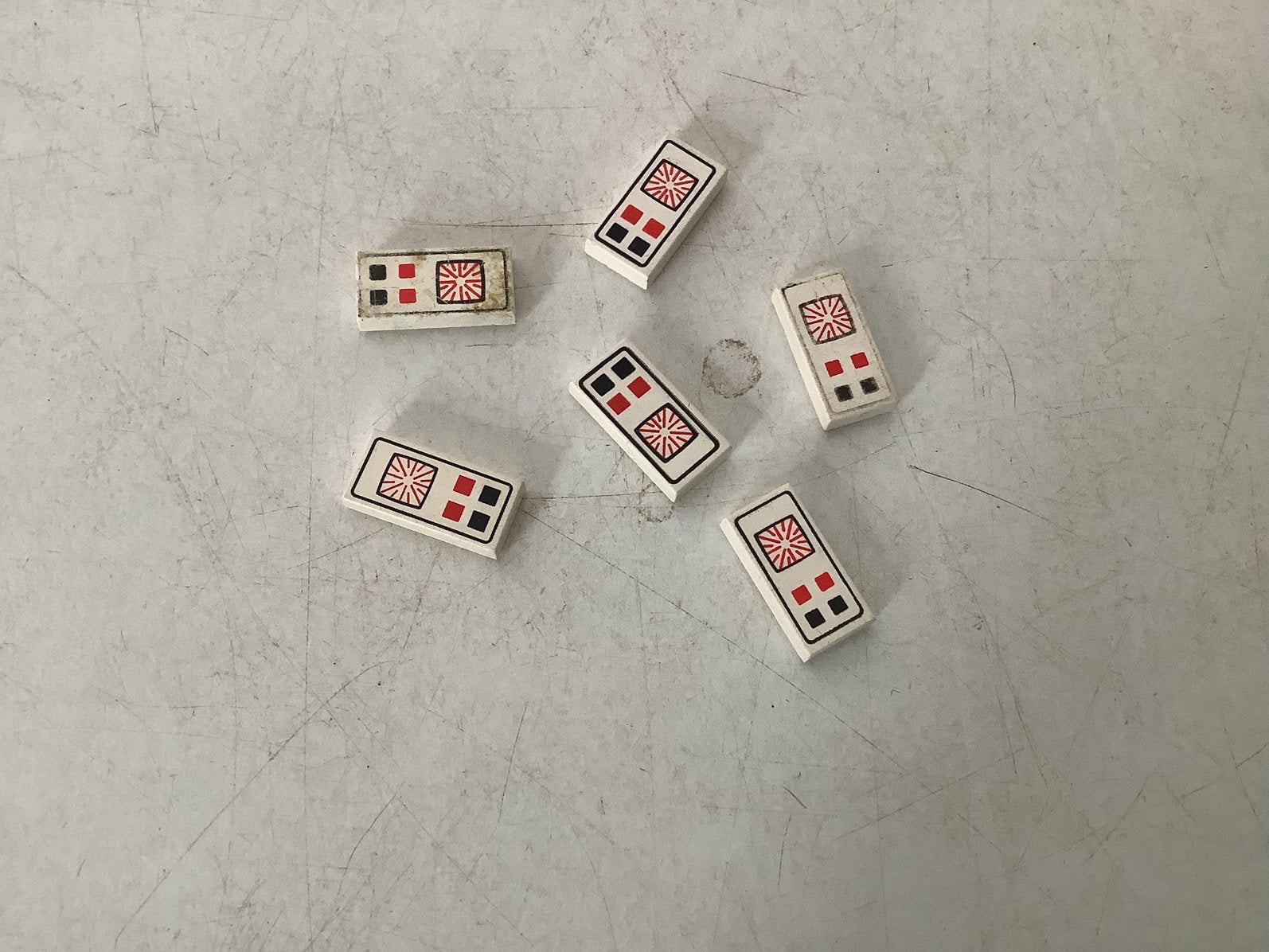 Lego tegel 1x2 wit met computer scherm paneel patroon, Ophalen of Verzenden, Gebruikt, Losse stenen, Lego