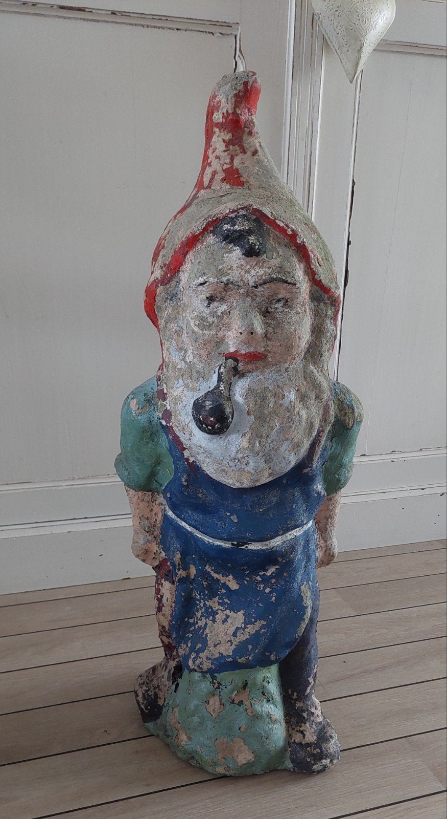 Vintage Tuinkabouter met Pijp - Uniek Decoratiestuk, Tuin en Terras, Ophalen, Gebruikt, Steen, Tuinkabouter