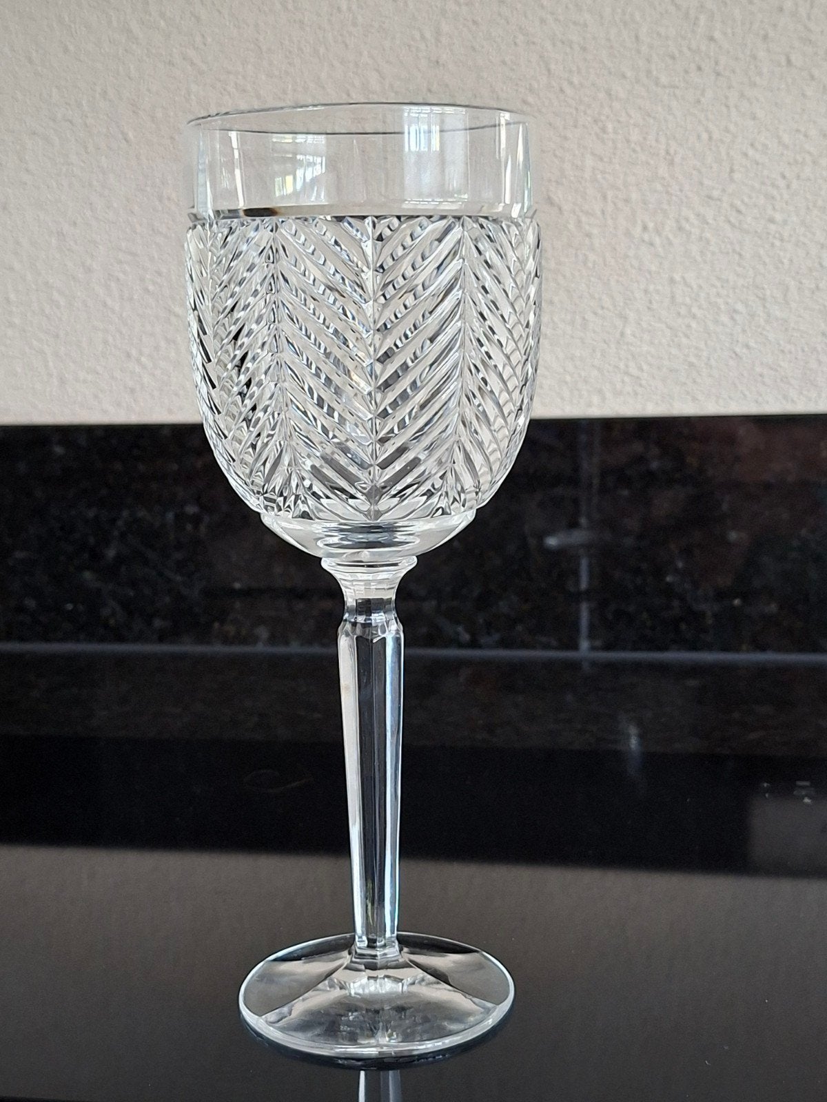 Ralph Lauren Crystal Herringbone Wijnvat Glas - Zeldzaam, Antiek en Kunst, Ophalen of Verzenden