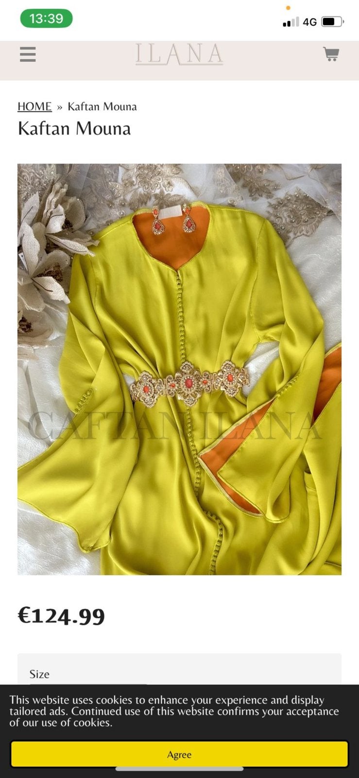 Kaftan (aya ilana), Ophalen of Verzenden, Zo goed als nieuw, Maat 38/40 (M), Overige typen