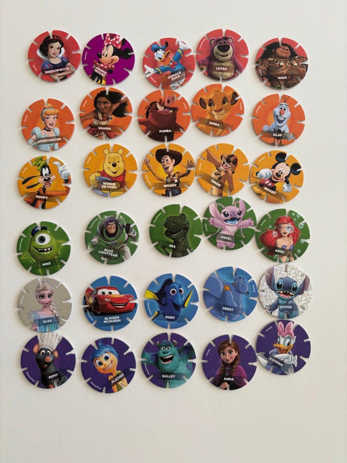Complete Set van 30 Diskeyz AH - Disney & Pixar Figuren, Ophalen of Verzenden