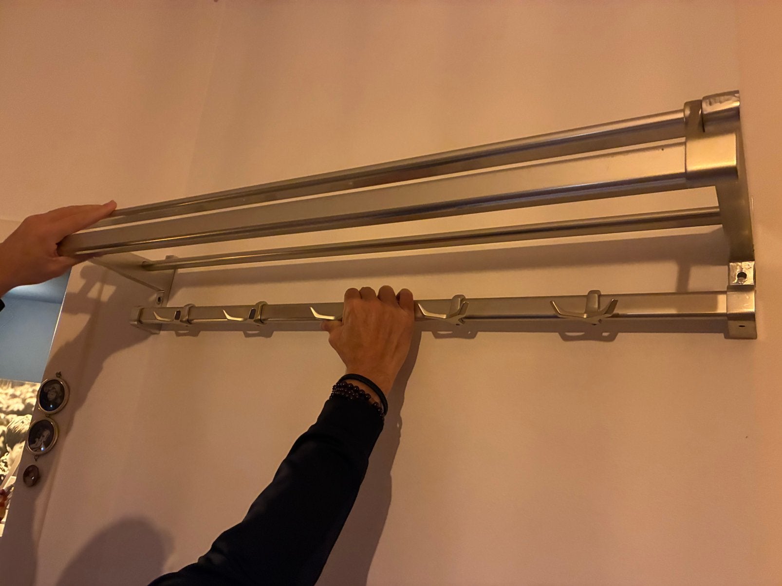 Vintage aluminium design kapstop  (2001), Huis en Inrichting, Wandkapstok, Gebruikt, 100 tot 150 cm, Ophalen of Verzenden