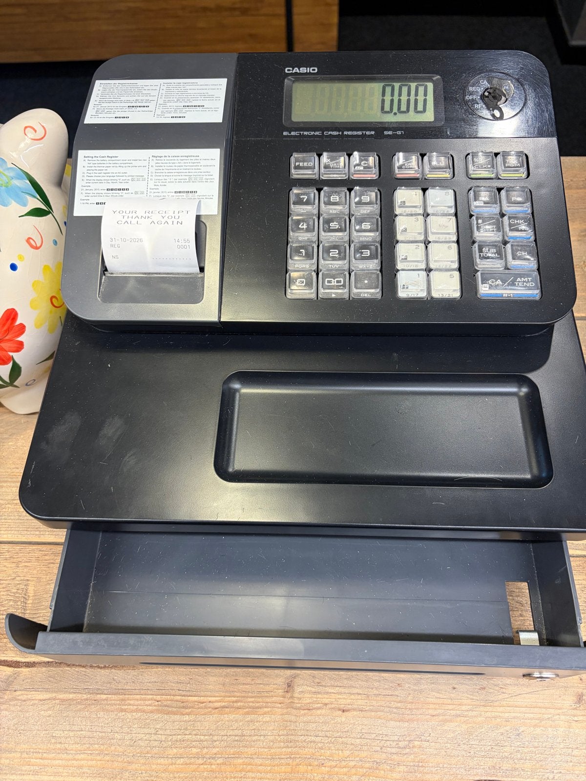 Casio SE-G1-1 Elektronische Kassa met Kassalade, Ophalen