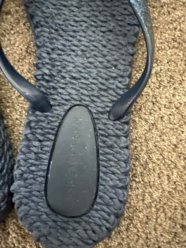 Ilse Jacobsen glitter slippers maat 39, Ophalen of Verzenden, Zo goed als nieuw, Blauw, Slippers