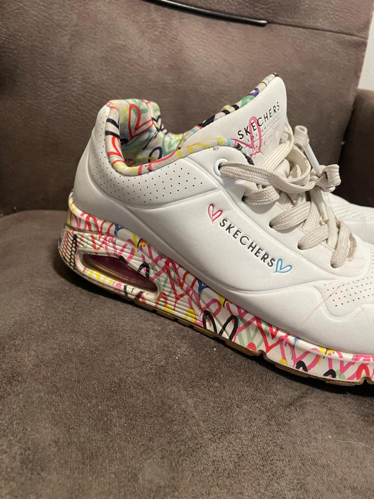 Skechers D'Lites 3.0 Air sneakers maat 38, Ophalen of Verzenden, Gedragen, Wit, Sneakers of Gympen