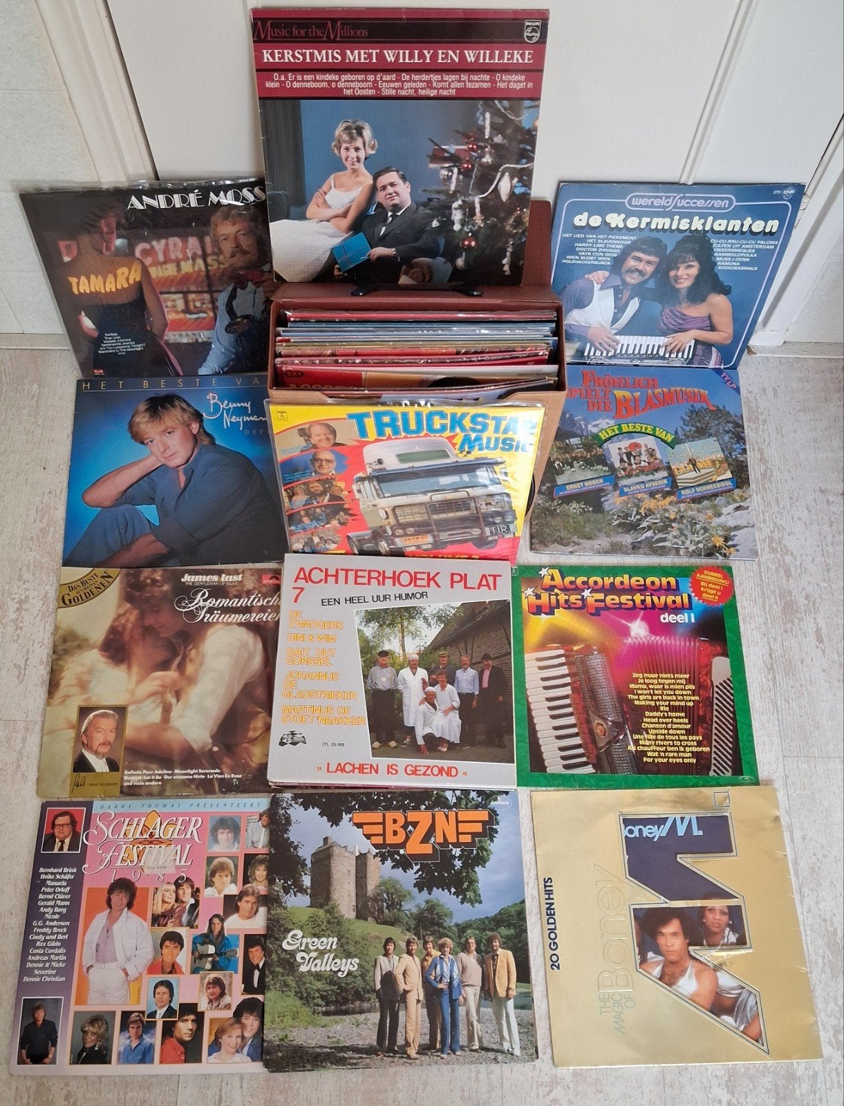 Partijtje LP's, ruim 40 stuks, met koffer., Cd's en Dvd's, Ophalen of Verzenden, Gebruikt, 12 inch