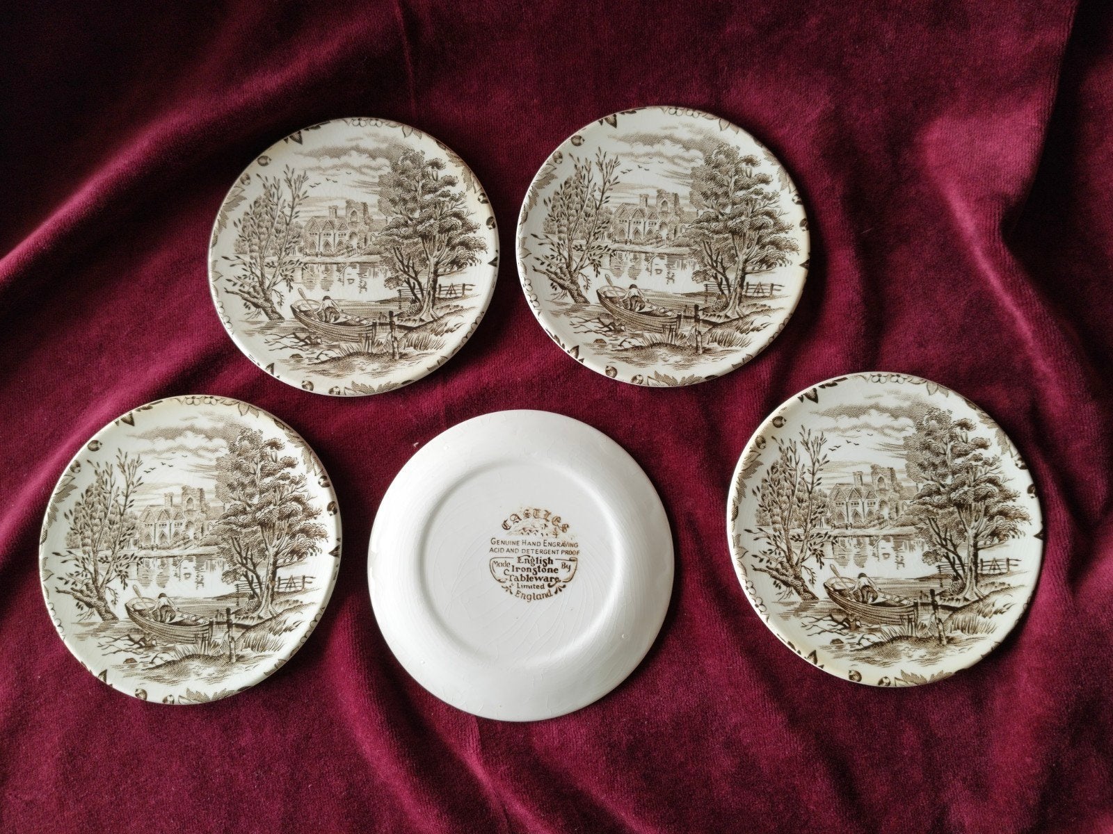 6 schaaltjes English Ironstone Tableware - Castles, Antiek en Kunst, Ophalen of Verzenden