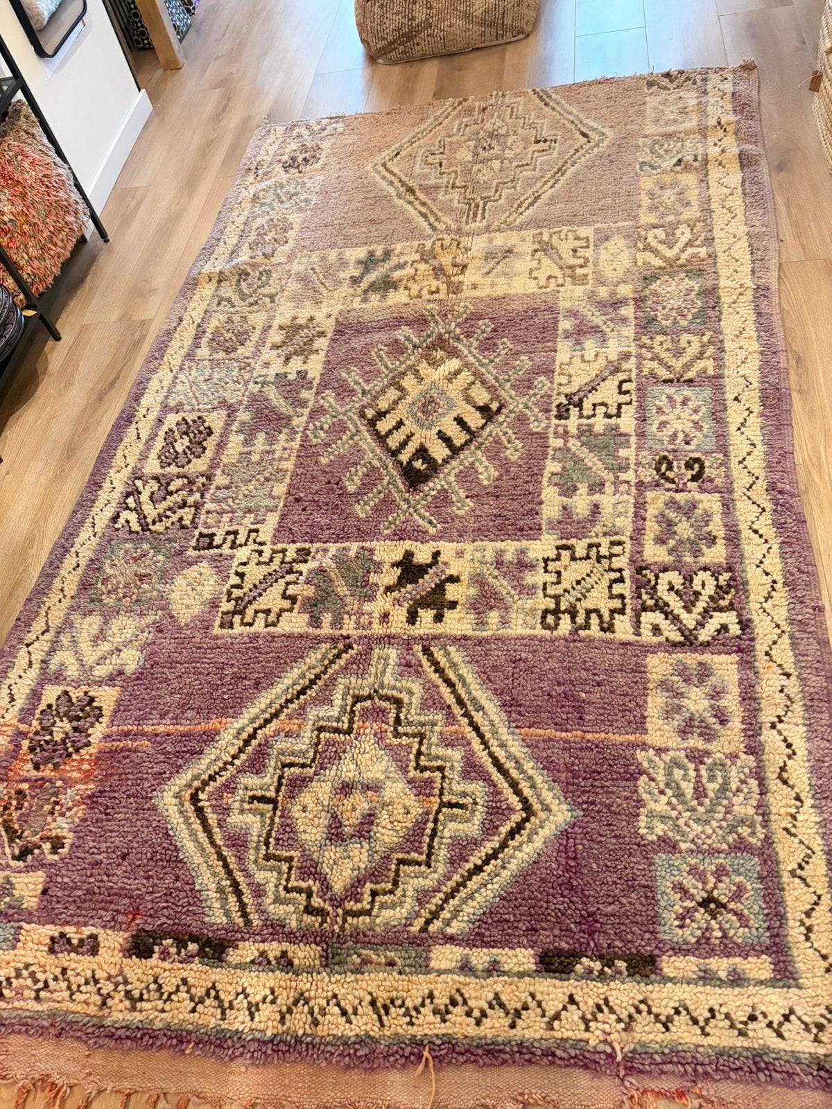 Vintage vloerkleed wol, Ophalen of Verzenden, Zo goed als nieuw, Rechthoekig, 200 cm of meer