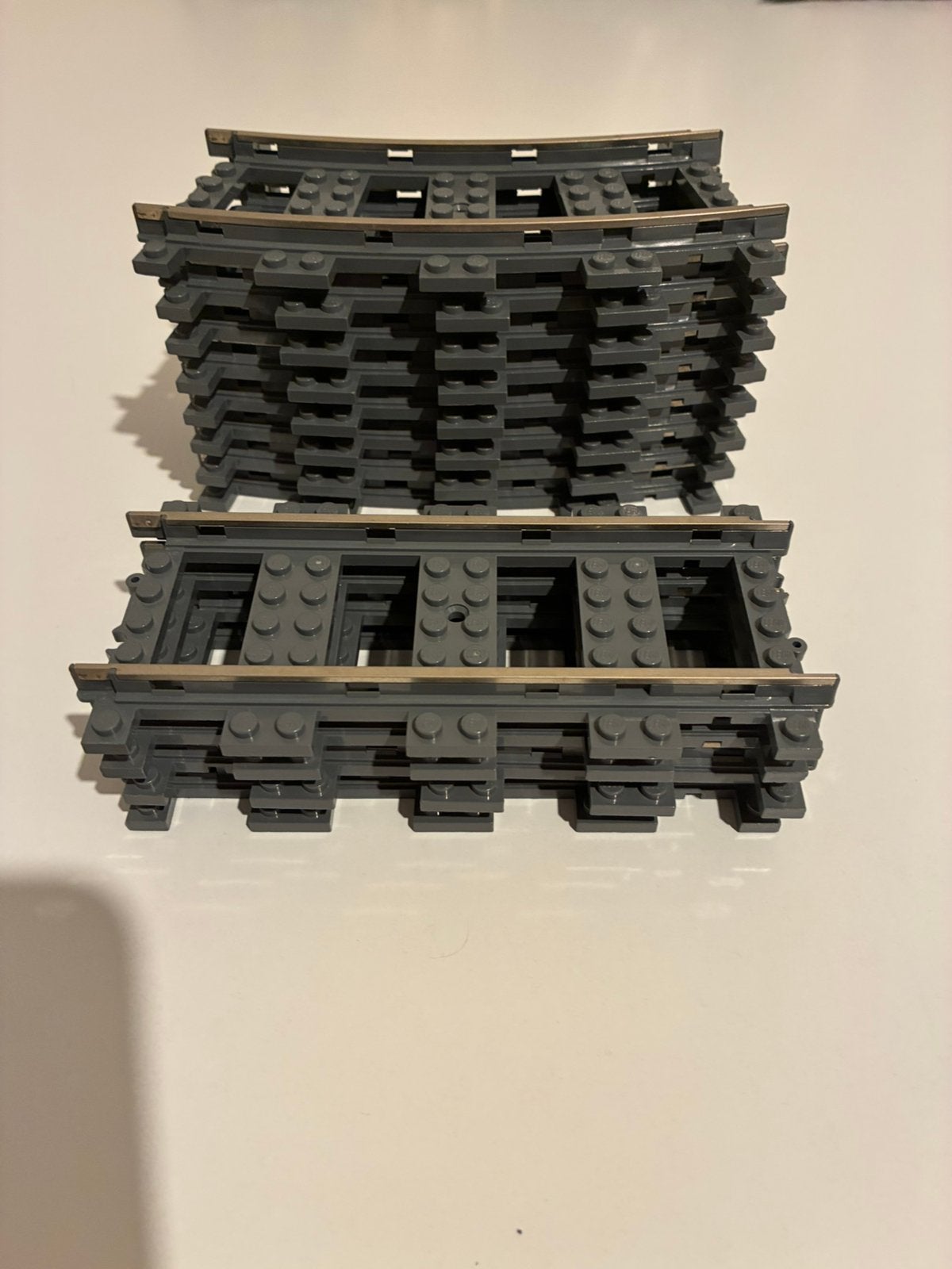 Lego Dark Bluish Gray 9v rails, City, Lego, Ophalen of Verzenden, Zo goed als nieuw