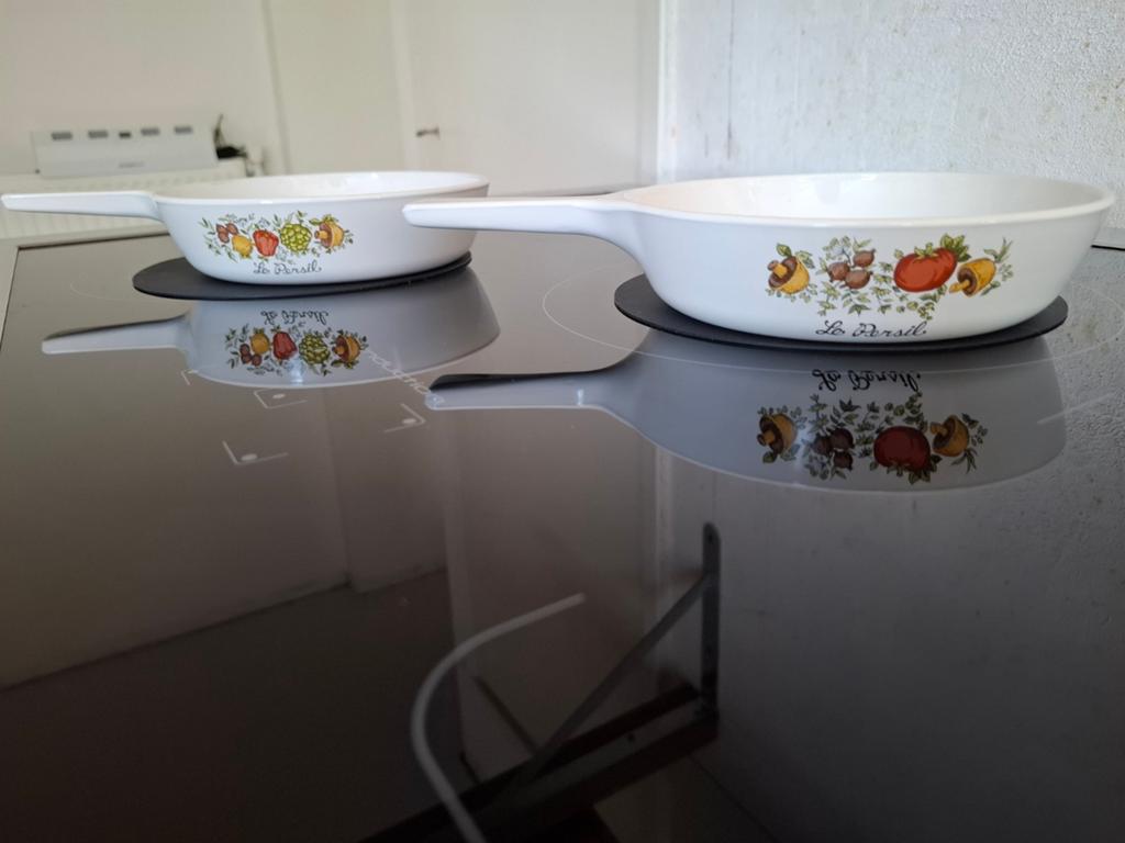 Corning Ware Le Persil ovenschaaltjes pannetjes, Ophalen of Verzenden, Zo goed als nieuw, Koekenpan of Braadpan