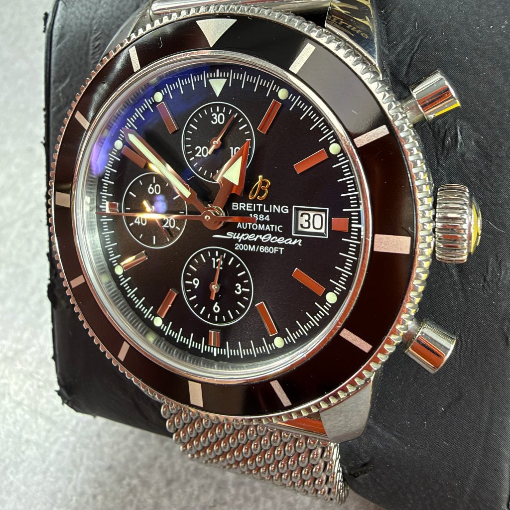 Breitling Superocean Heritage Chronograph 46 | doos | 411396, Sieraden, Tassen en Uiterlijk, Horloges | Heren, Staal, Gebruikt