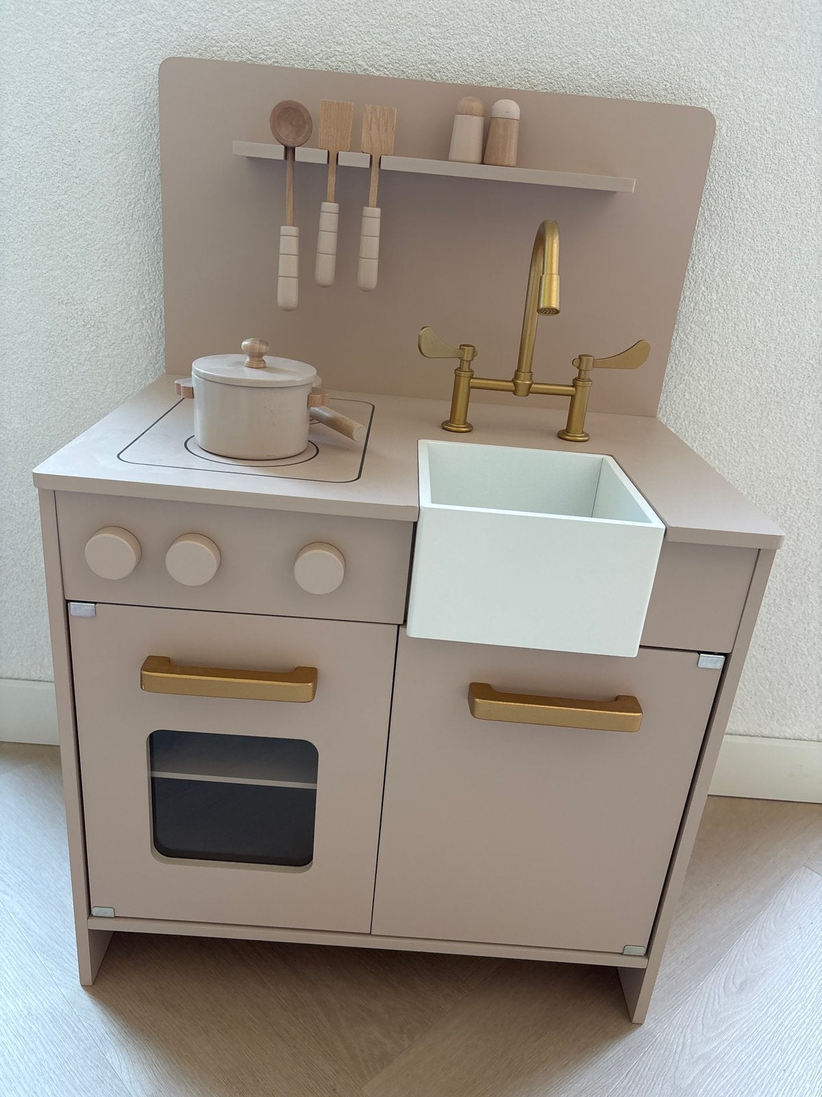 Houten Speelkeuken met Accessoires - Zo goed als nieuw, Ophalen, Zo goed als nieuw, Hout, Speelkeuken