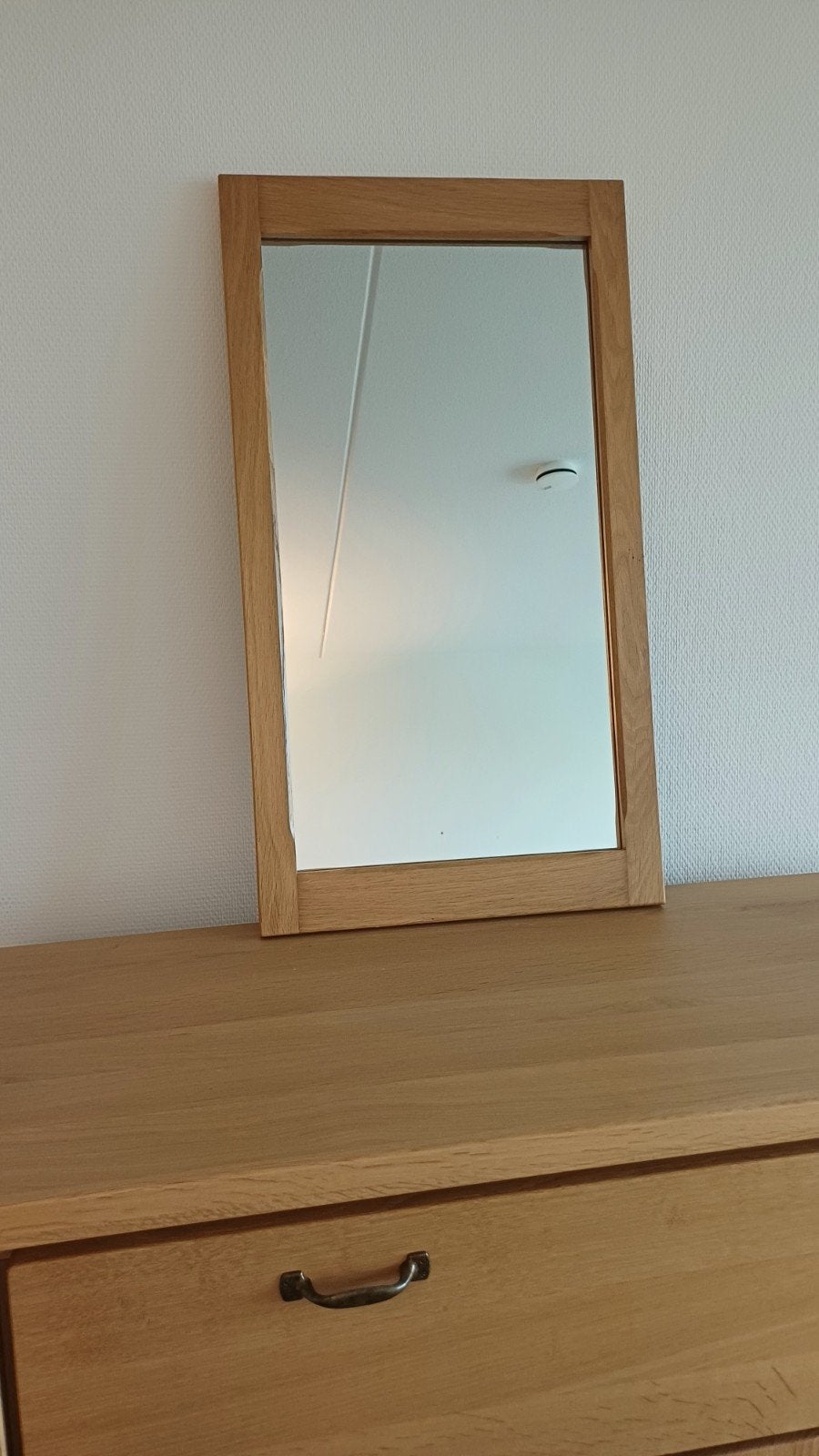 mooie zware spiegel massief eiken, Huis en Inrichting, Ophalen, Zo goed als nieuw