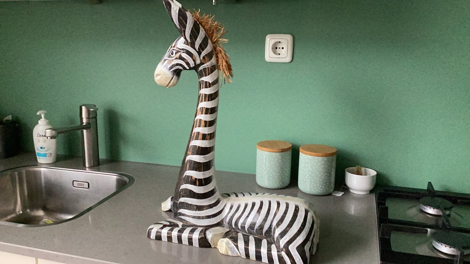 Leuke zebra van hout., Ophalen, Zo goed als nieuw