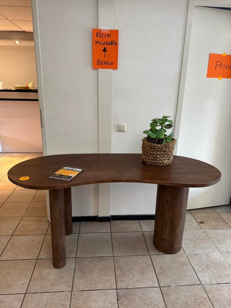 Japandi Bureau mangohout 160x70x75, Huis en Inrichting, Bureaus, Demontabel, 160 cm, Hout, 70 cm