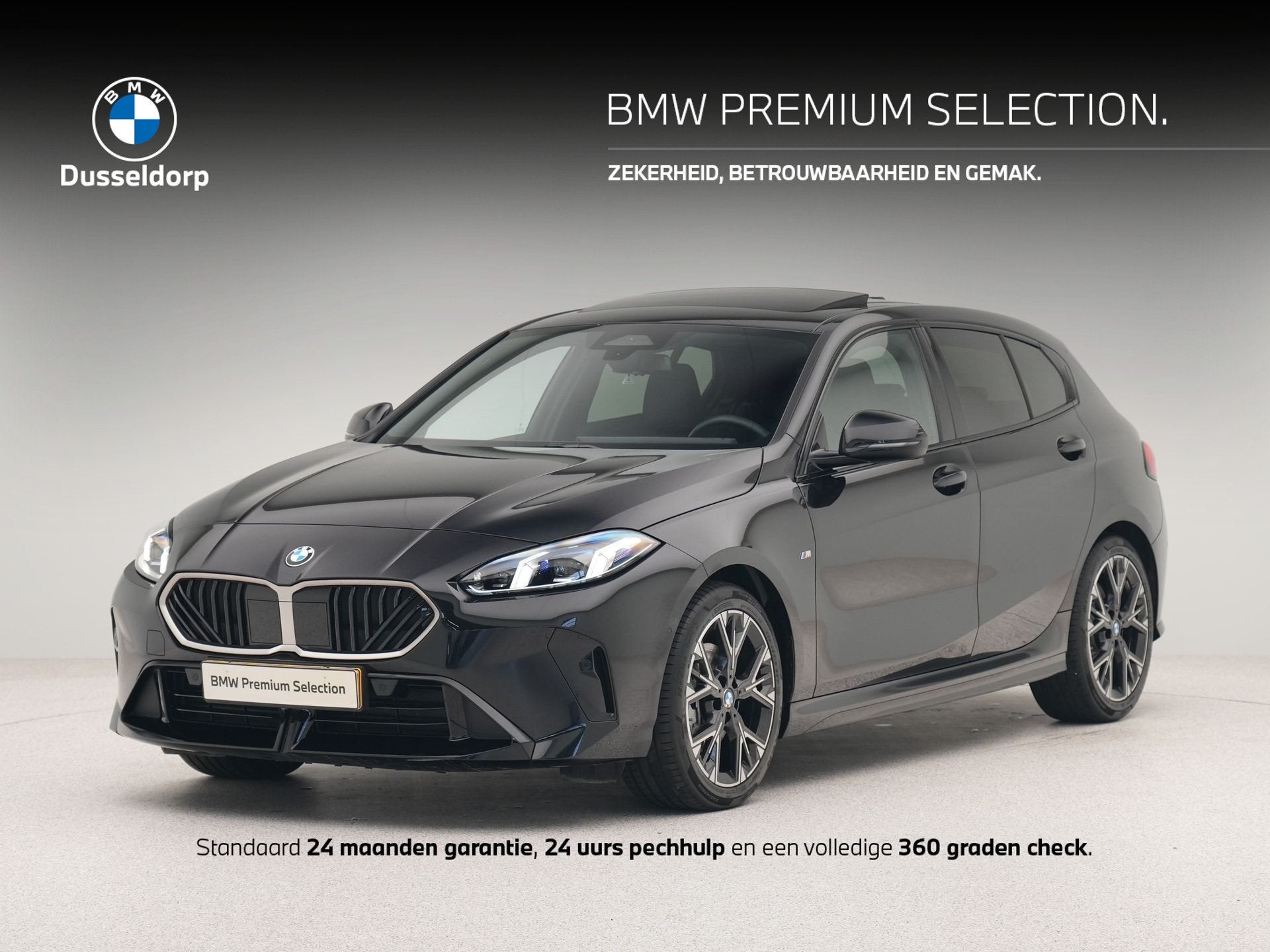 BMW 1 Serie 120 M-Sport | Trekhaak | Panoramadak (bj 2025), Dealer onderhouden, Gebruikt, 156 pk, Met garantie (alle)