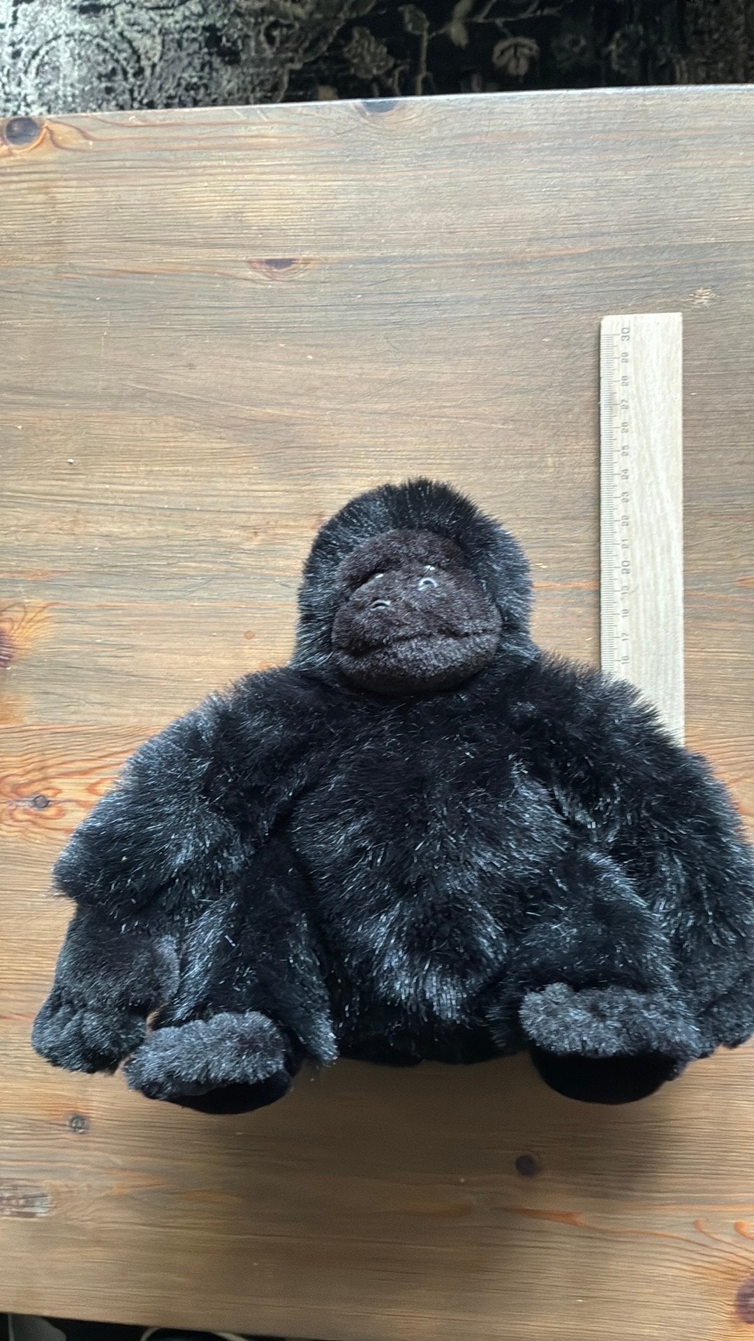 Zwarte pluchen aap, Zwart, Ophalen of Verzenden, Zo goed als nieuw, Middelgroot (20 tot 80 cm)