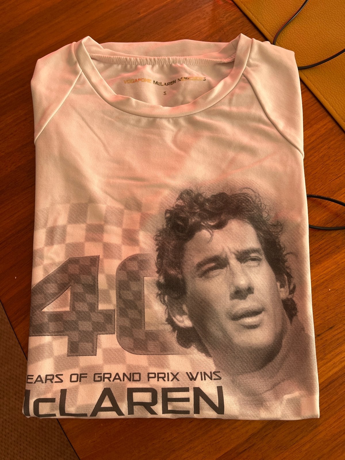 McLaren 40 jaar Grand Prix Wins T-shirt Ayrton Senna, Ophalen of Verzenden, Zo goed als nieuw, Maat 46 (S) of kleiner, Wit