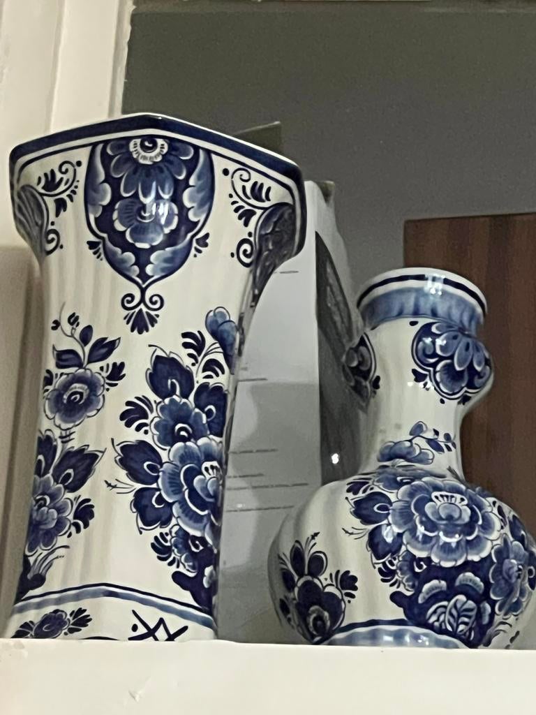 Delfts Blauwe 2/Vazen Set - Handwerk Holland, Antiek en Kunst, Antiek | Vazen, Ophalen of Verzenden