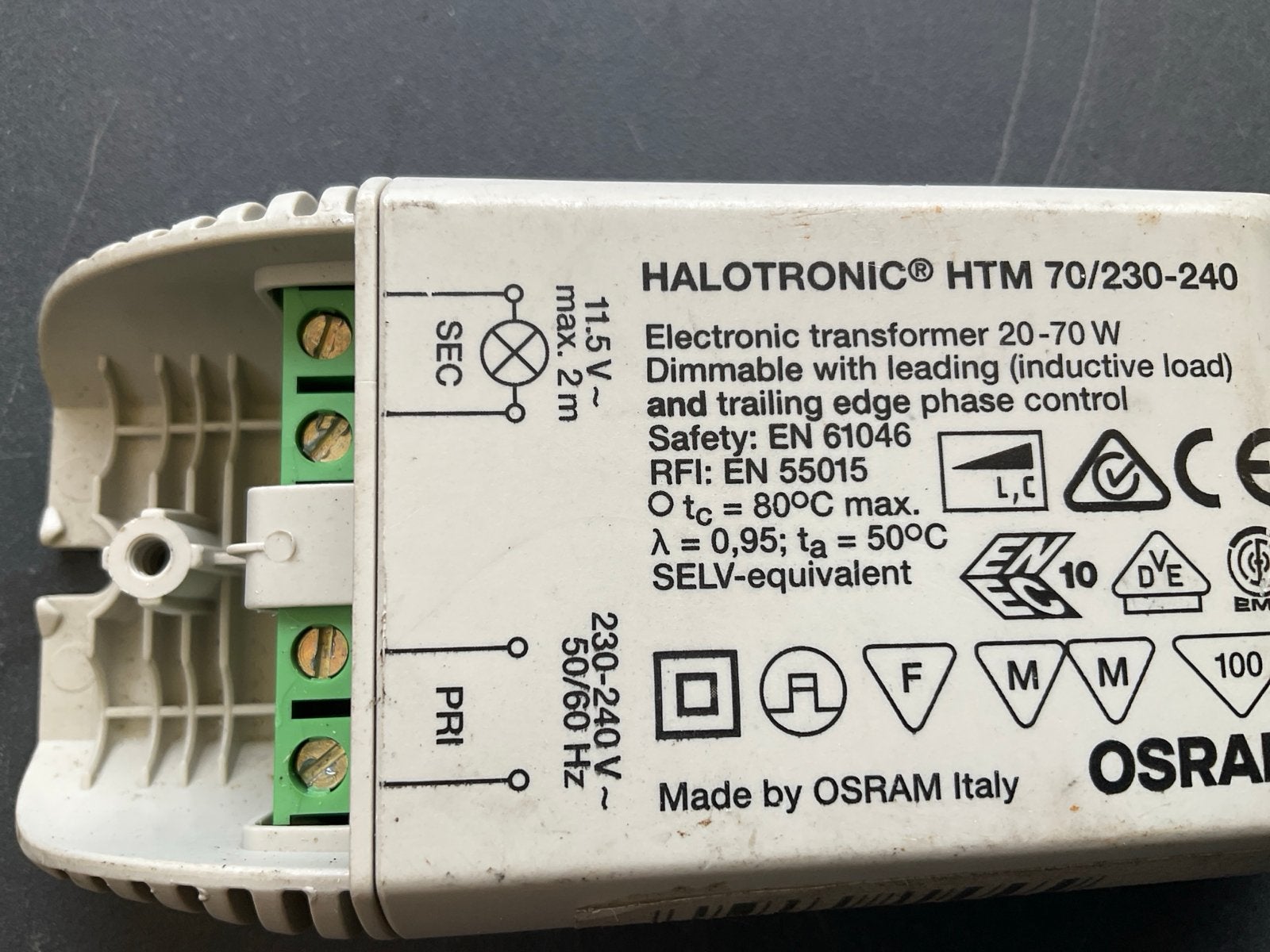Osram HALOTRONIC HTM 70W elektronische transformator, Dimbaar, Ophalen of Verzenden, Gebruikt, Osram