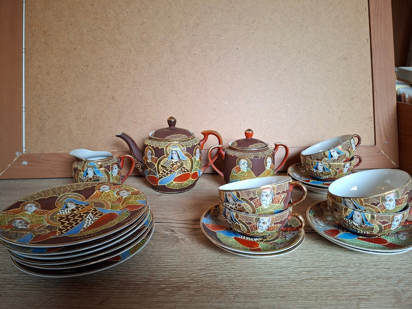 Antieke Japanse Satsuma theeset, Ophalen of Verzenden