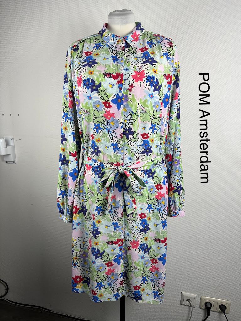 POM Amsterdam Jurk  (mt: 44) 17,2/69, Kleding | Dames, Jurken, Zo goed als nieuw, Maat 42/44 (L), Blauw, Onder de knie, Ophalen of Verzenden