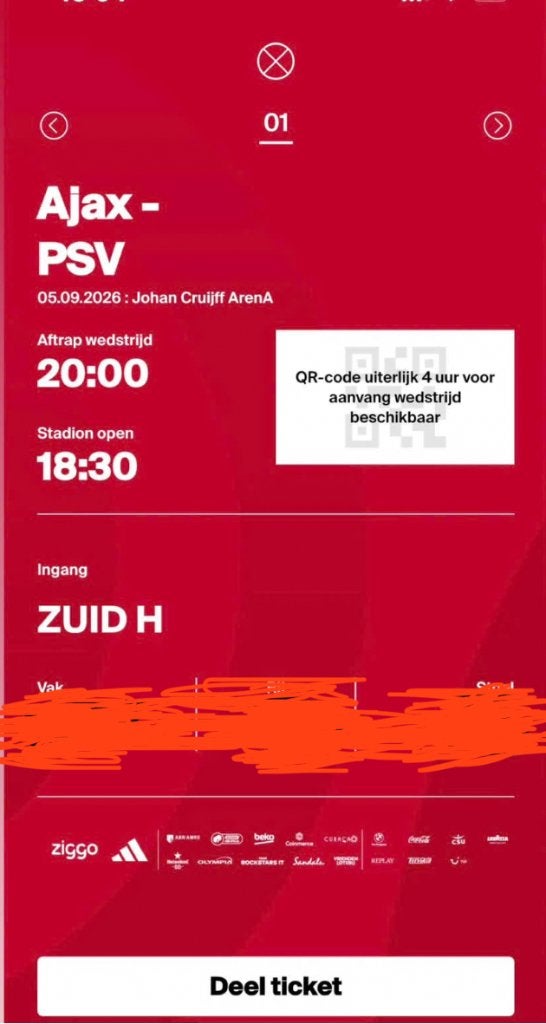 Ajax pvs 5sept f side, Eén persoon