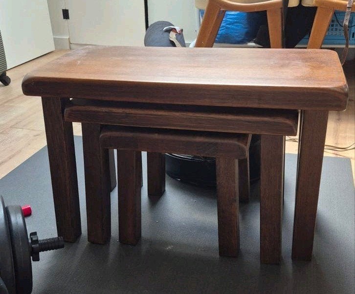 Set van 3 houten bijzettafels, mimiset, Ophalen