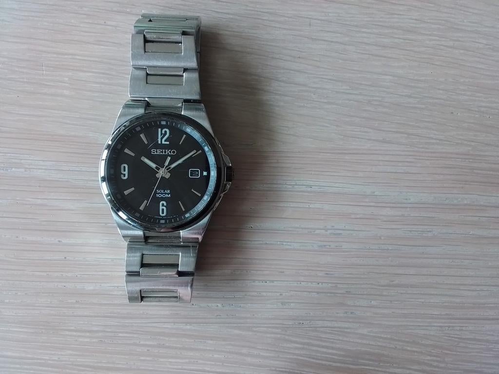 Seiko Solar 100 m, Ophalen of Verzenden, Gebruikt, Staal, Seiko
