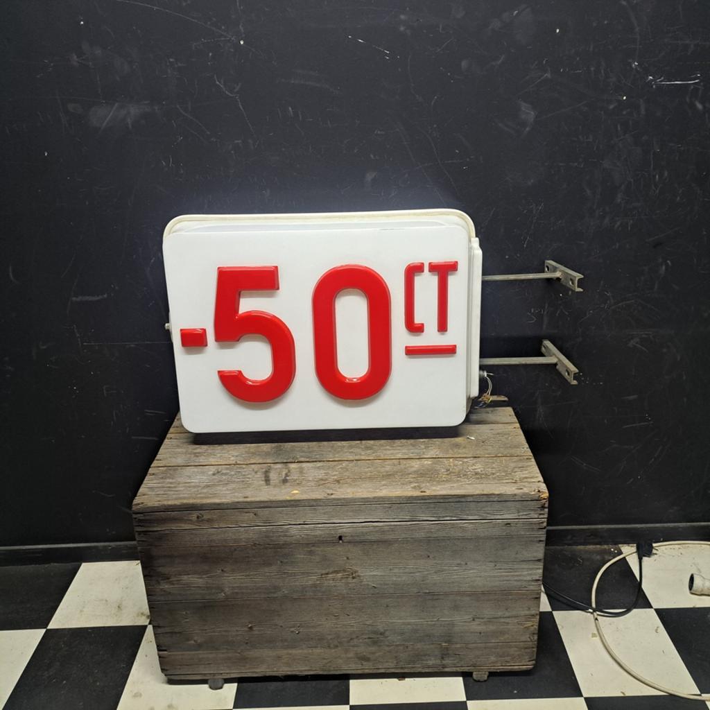 Benzinestation gevelreclame  -50ct Oudje '60er jaren, Ophalen, Gebruikt, Lichtbak of (neon) lamp