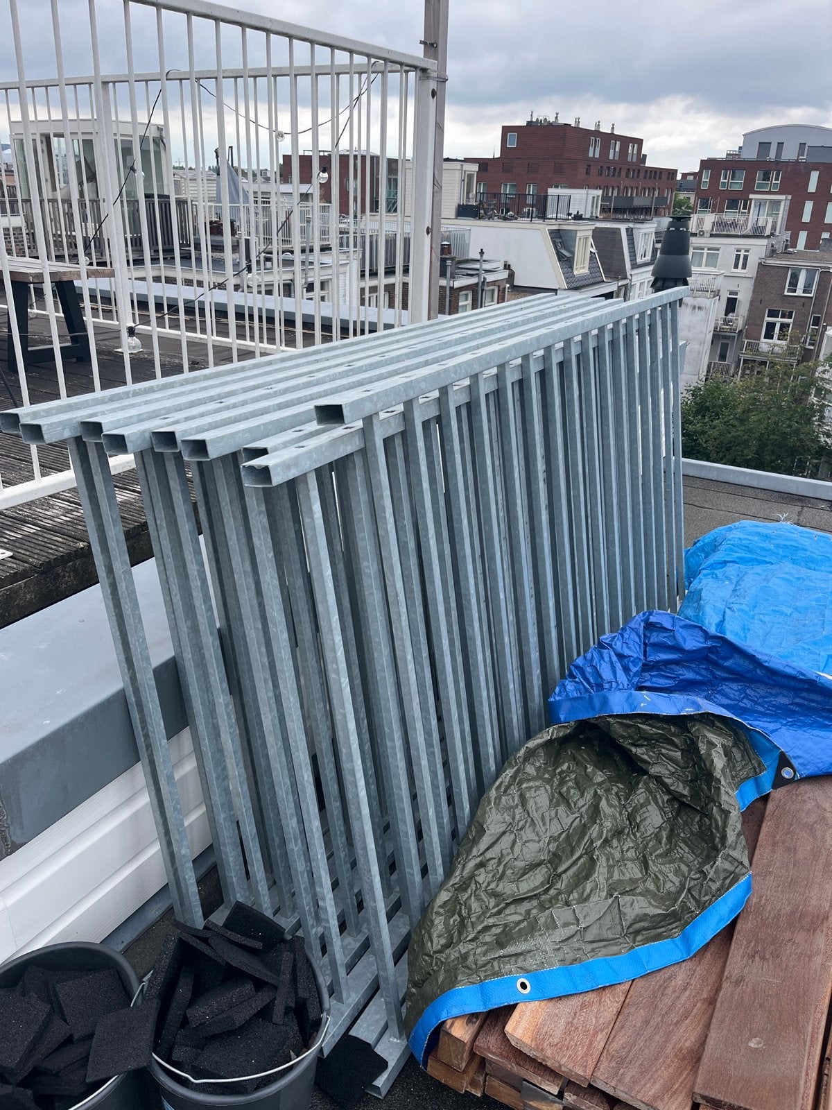 Nieuw gegalvaniseerd staal Dakterras Hekwerk, Tuin en Terras, Tuinhekken en Hekwerk, Ophalen of Verzenden, Gebruikt, Aluminium