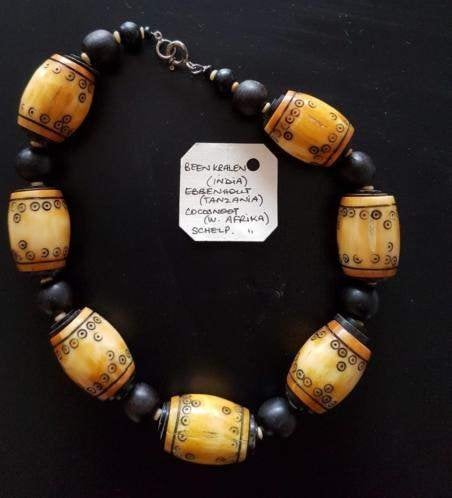 splinternieuwe Ketting kralen van been, Ophalen of Verzenden, Nieuw, Beige, Overige materialen