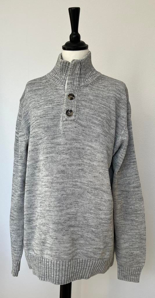 MCNeal grijze pullover met col 100% katoen maat M, Kleding | Heren, Ophalen of Verzenden, Zo goed als nieuw, Maat 48/50 (M), Grijs