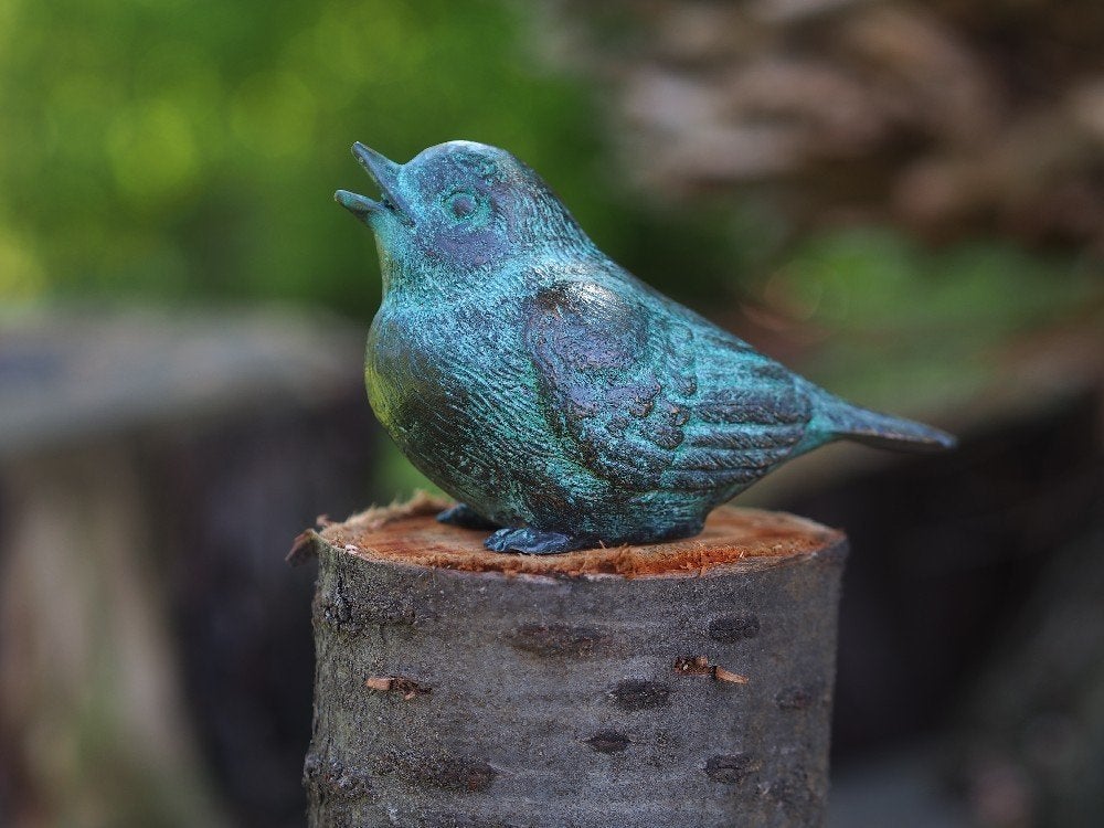 Bronzen Mus / brons / 8 cm hoog / vogel