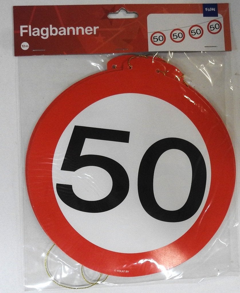 vlaggenlijn 50 jaar, Hobby en Vrije tijd, Feestartikelen, Ophalen of Verzenden, Nieuw, Versiering, Verjaardag