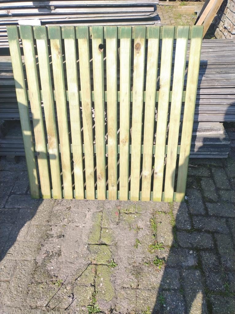 Houten Terras tegels 100x100, Tuin en Terras, Ophalen, Hout, Minder dan 3 meter, 1 tot 2 meter