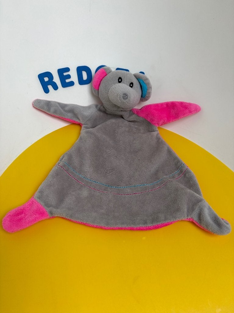 K3654 toi-toys doek doekje muis grijs roze, Ophalen of Verzenden, Zo goed als nieuw, Overige typen