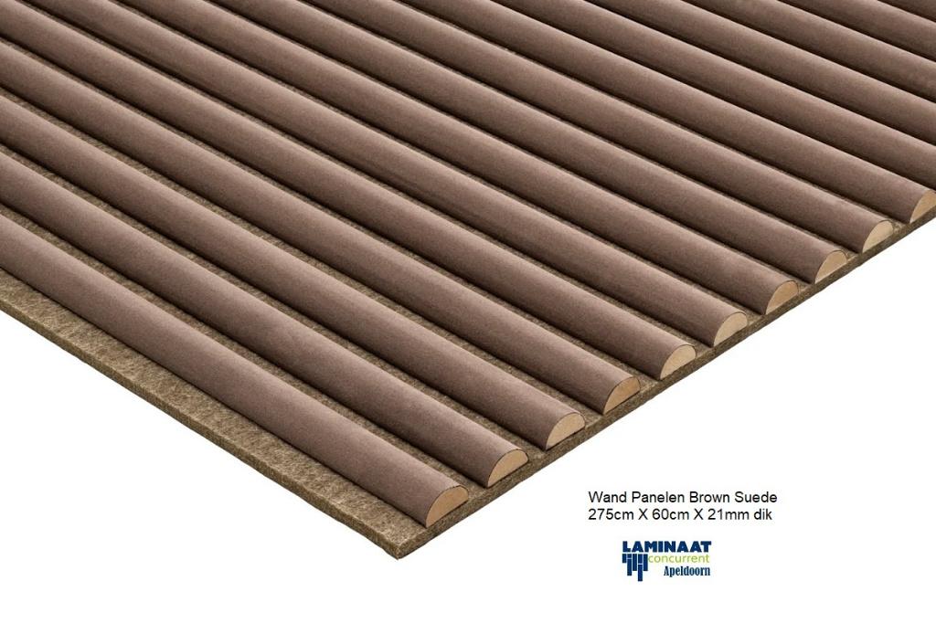 Akoestische Wandpanelen Suede - Pvc cover uit 4 X kleur, 275 cm, Hout, Nieuw, Wandbord of Wandpaneel